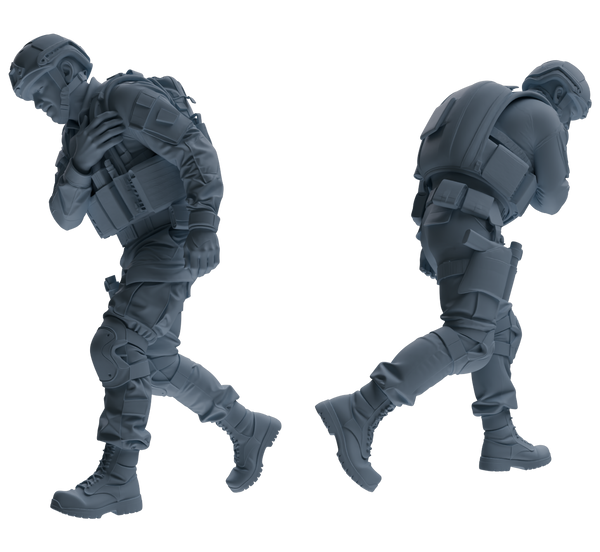 MRY-SFW SSTR207 Miniatures Soldier Model Kit Multi-Pose Combat Soldier Modern Model 6 pcs