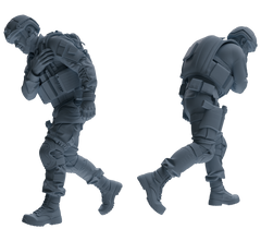 MRY-SFW SSTR207 Miniatures Soldier Model Kit Multi-Pose Combat Soldier Modern Model 6 pcs