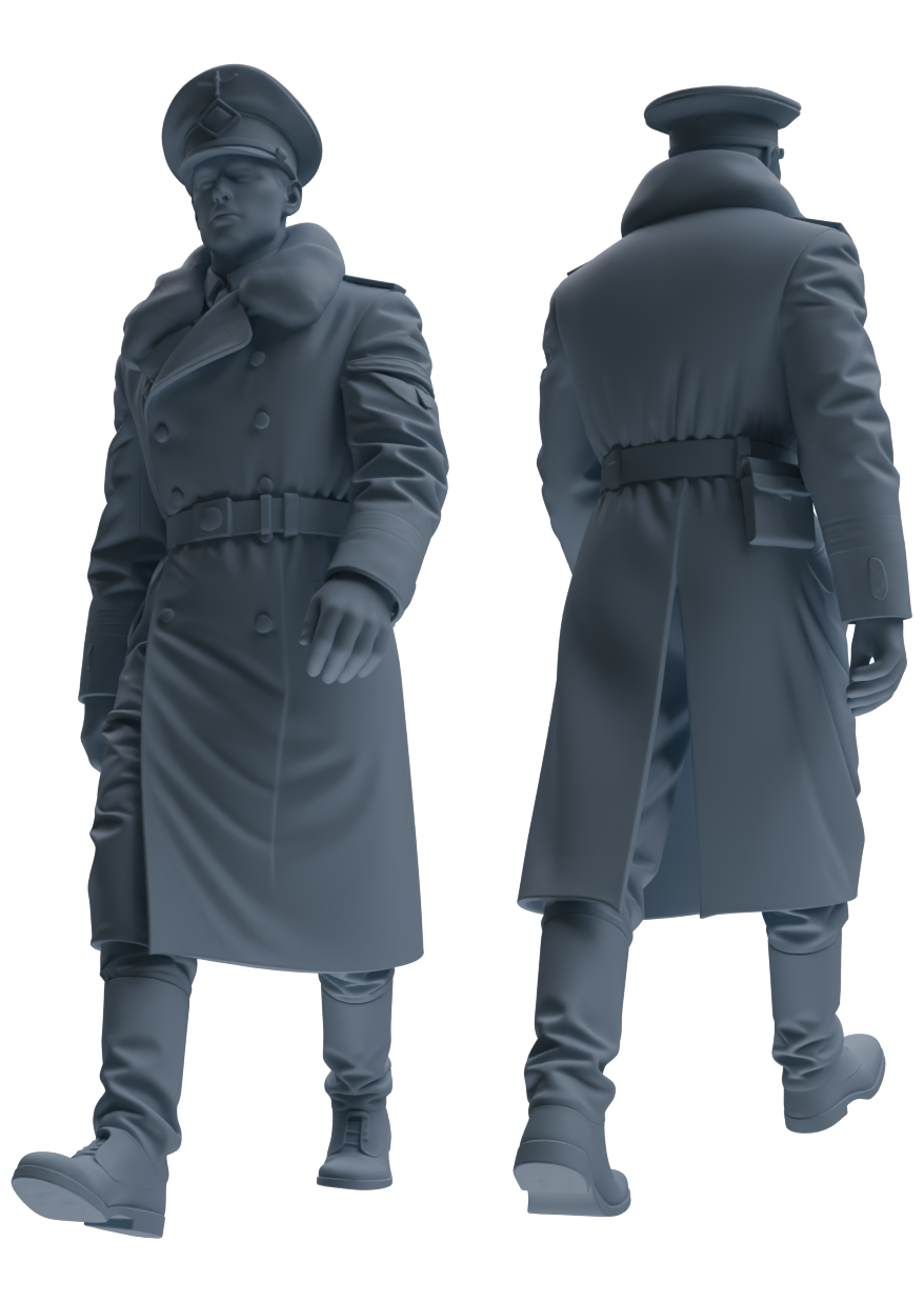 Detail view of MRY-SFW LYGR705 WWII German Army War Scene Six-Person Daily Routine Group Model