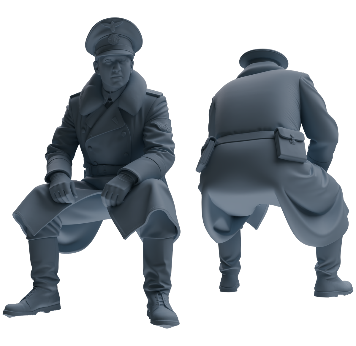 Detail view of MRY-SFW LYGR708 WWII German Army War Scene Six-Person Tactical Designation Group Model