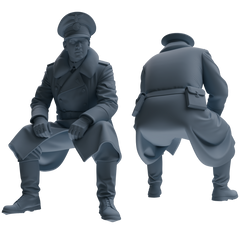 Detail view of MRY-SFW LYGR708 WWII German Army War Scene Six-Person Tactical Designation Group Model