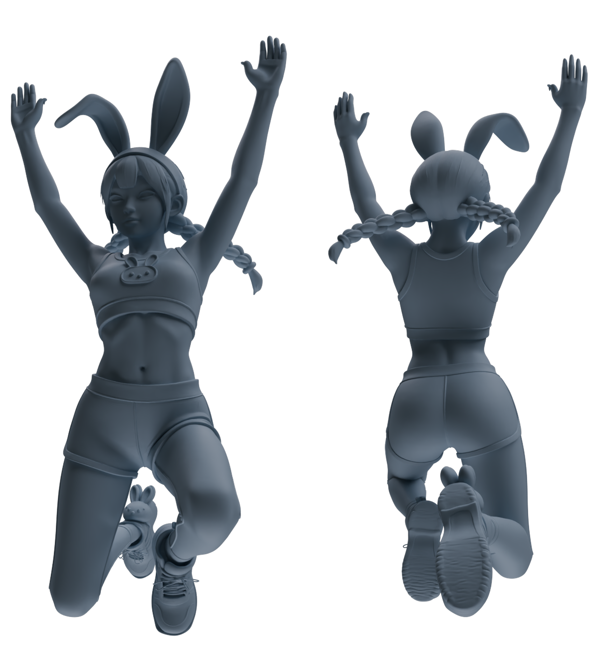 Detail view of MRY-SFW LYTR888 Trendy Bunny Girl Modern Model 4 pcs Model