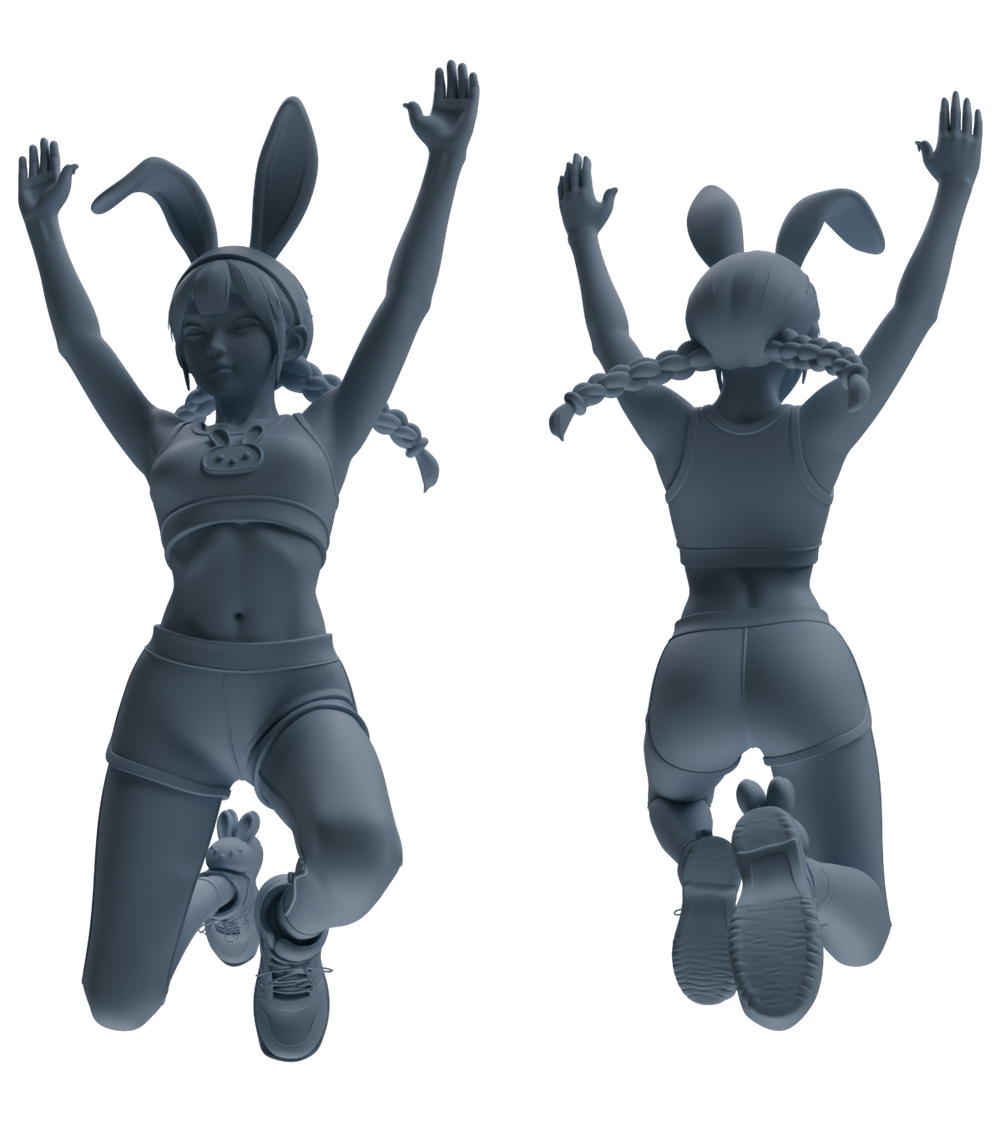 Detail view of MRY-SFW LYTR888 Trendy Bunny Girl Modern Model 4 pcs Model