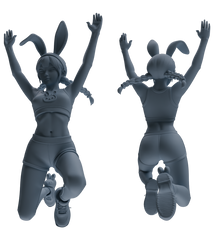 Detail view of MRY-SFW LYTR888 Trendy Bunny Girl Modern Model 4 pcs Model