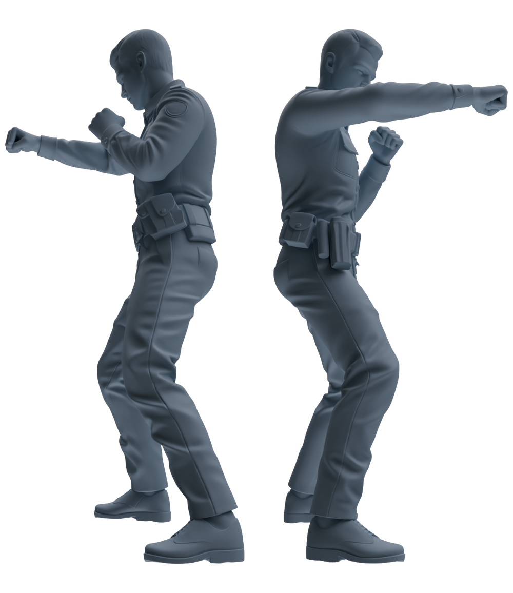 Detail view of MRY-SFW LYGR672 Los Angeles Patrol Police Six-Person Combat Group Model