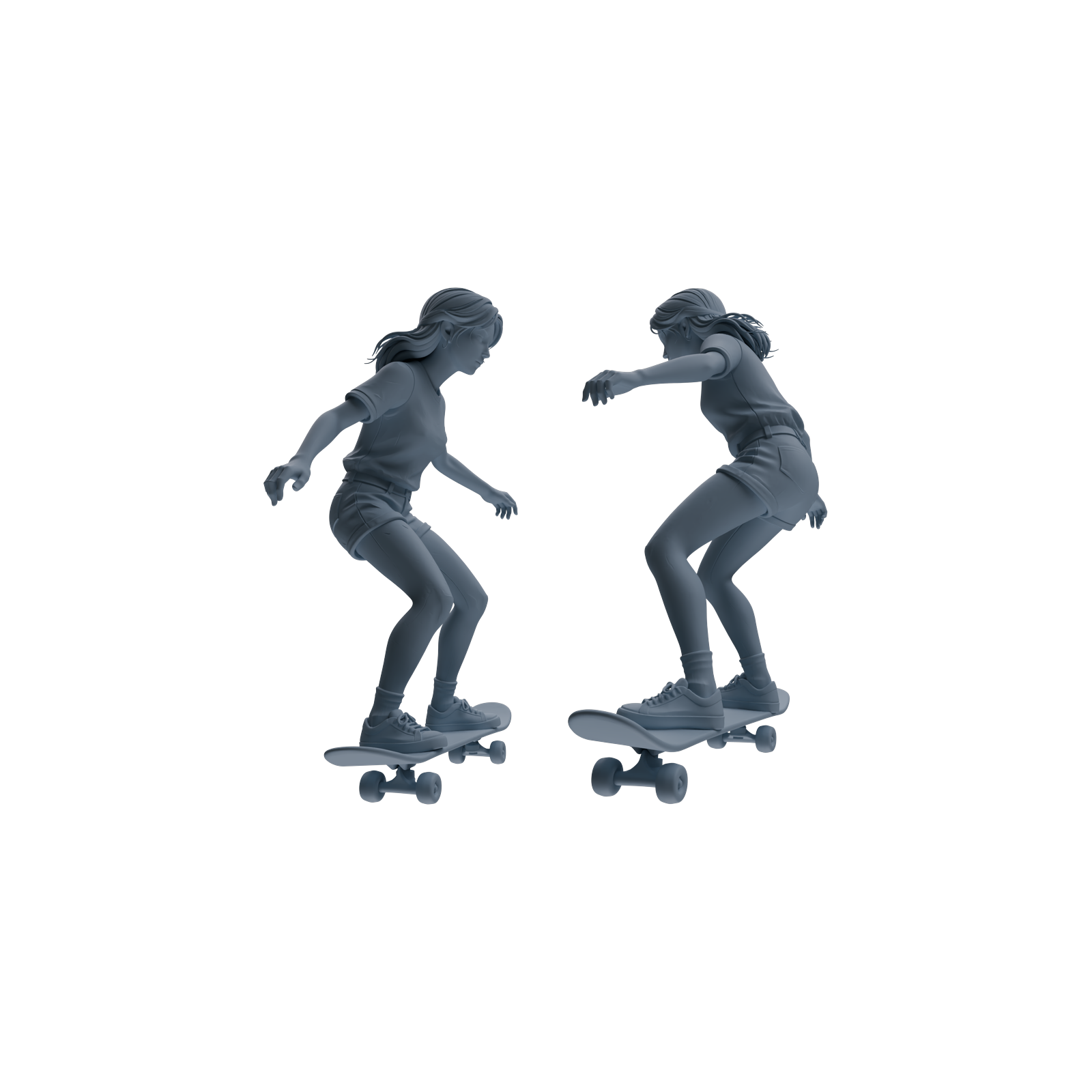 Detail view of MRY-SFW LYTR788 Skateboard Scooter Figure Modern Model 4 pcs Miniature Car Diorama Figures Scene Props Accessories Resin Model