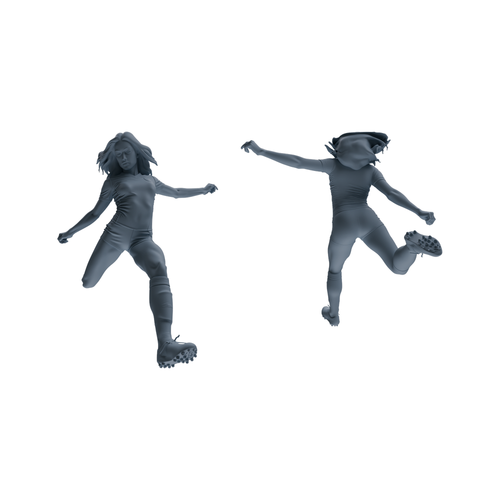Detail view of MRY-SFW LYTR813 Female Soccer Player Figure Modern Model 6 pcs Miniature Car Diorama Figures Scene Props Accessories Resin Model
