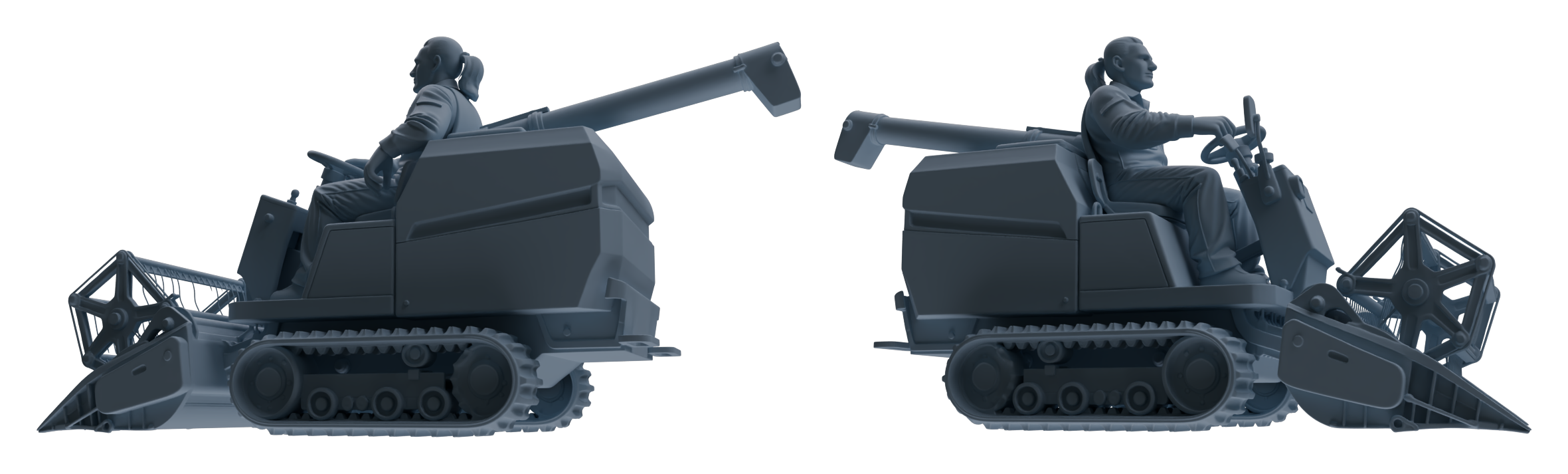 Detail view of MRY-SFW LYTR909 Farm Machinery Operator with Harvester Modern Model 4 pcs Model