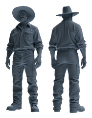 Detail view of MRY-SFW LYTR906 Farm Worker Man Modern Model 4 pcs Model