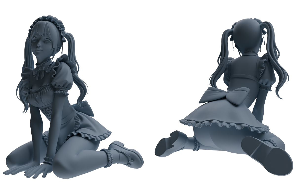 Detail view of MRY-SFW LYTR872 Maid Outfit Girl Figure Modern Model 3 pcs Model