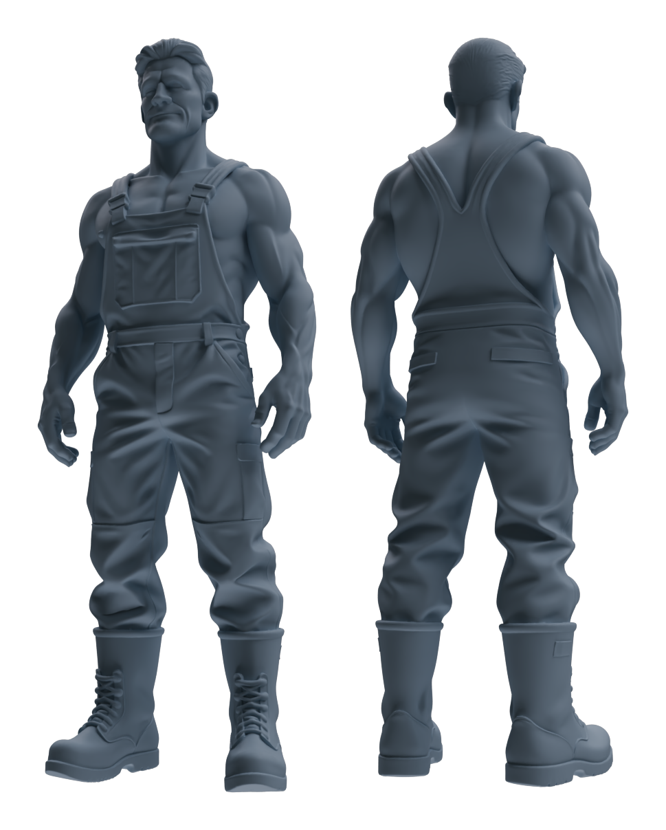 Detail view of MRY-SFW LYTR924 Farm Worker Man Multi-pose Modern Model 4 pcs Model