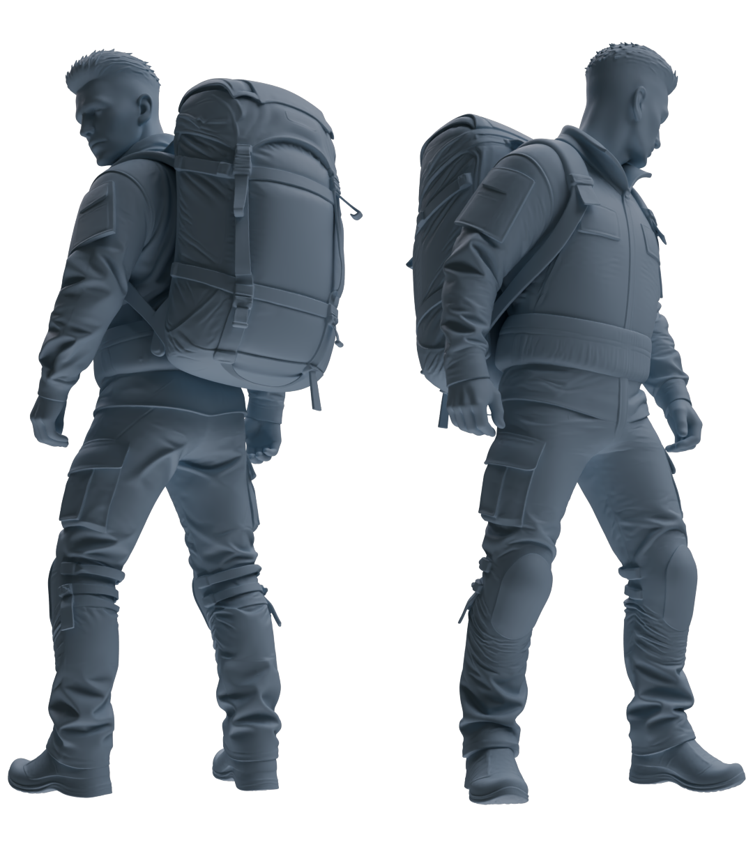 Detail view of MRY-SFW LYGR693 Modern U.S. Military Six-Person Hiking Group Model
