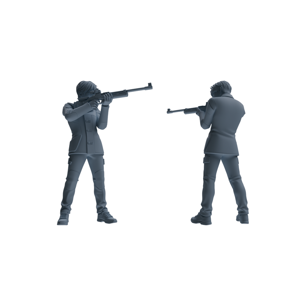 Detail view of MRY-SFW LYTR795 Shooter Figure Modern Model 4 pcs Miniature Car Diorama Figures Scene Props Accessories Resin Model