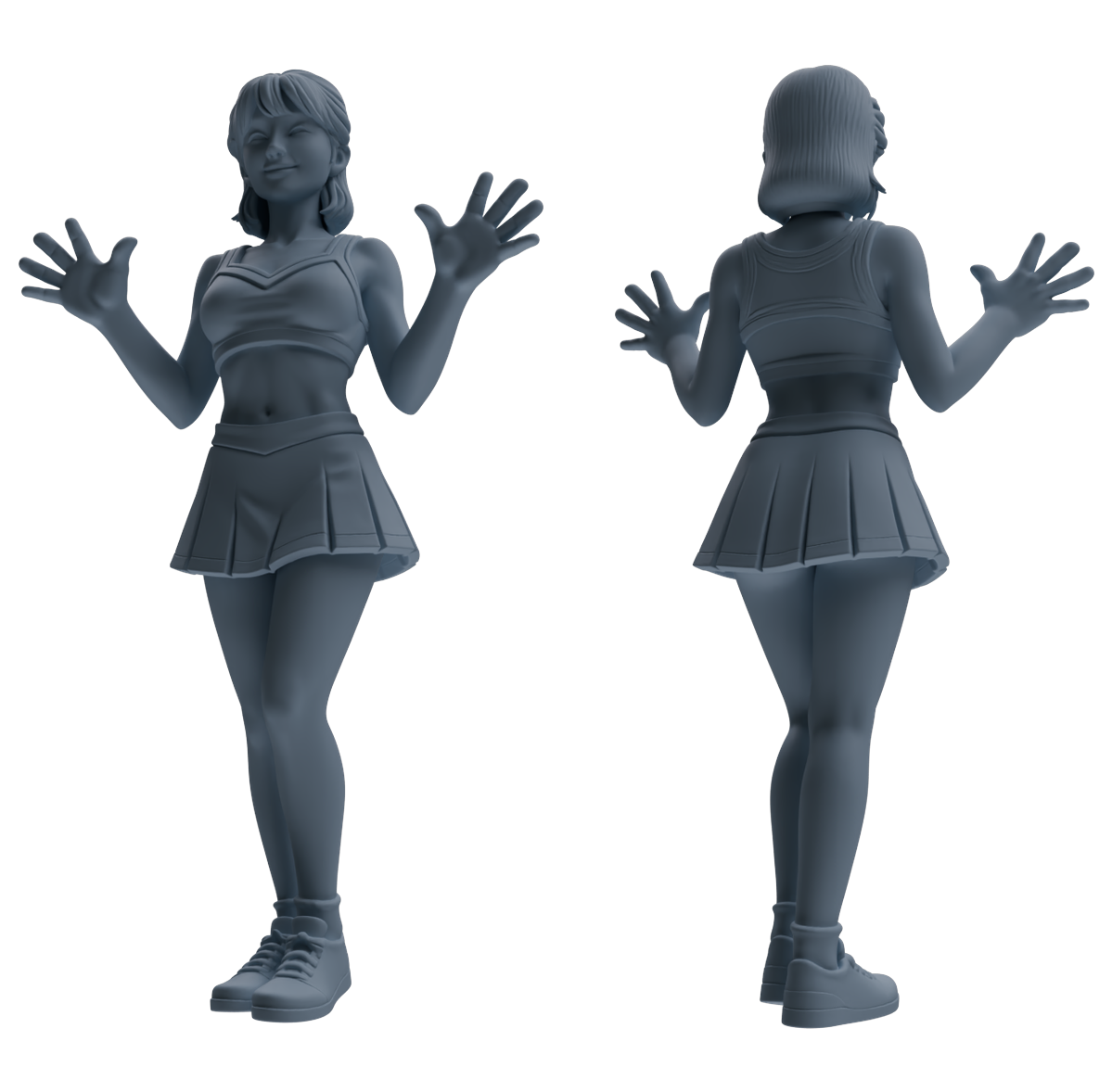 Detail view of MRY-SFW LYTR864 Cheerleader Girl Figure Modern Model 4 pcs Miniature Car Diorama Figures Scene Props Accessories Resin Model