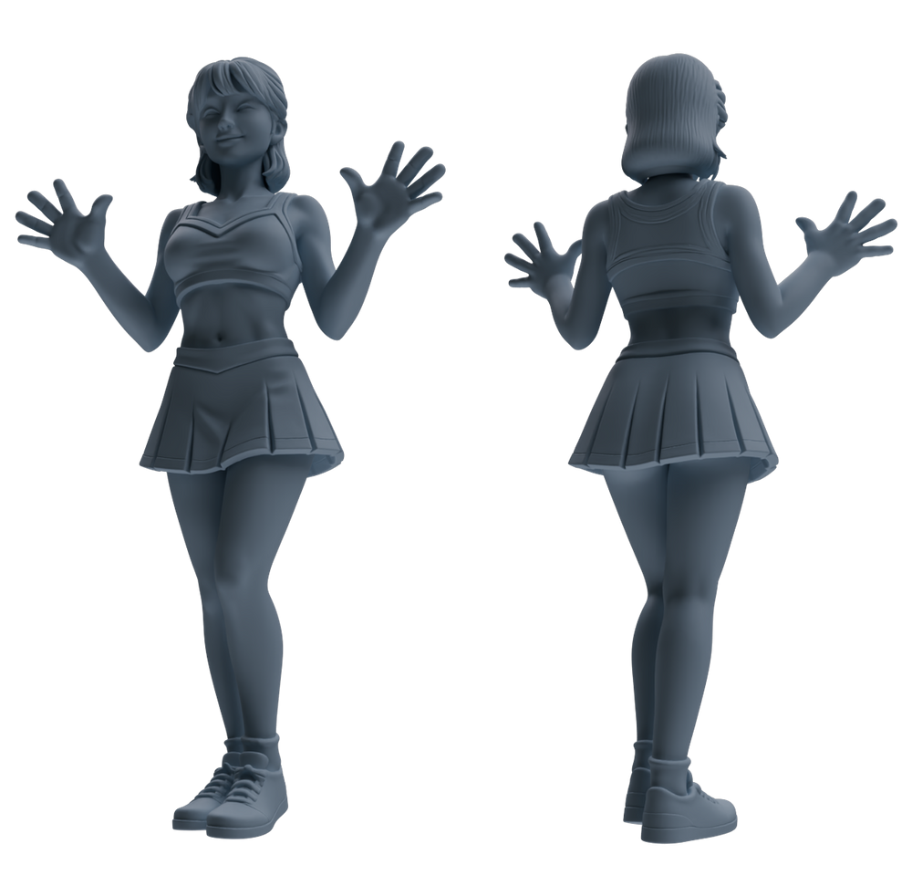 Detail view of MRY-SFW LYTR864 Cheerleader Girl Figure Modern Model 4 pcs Miniature Car Diorama Figures Scene Props Accessories Resin Model