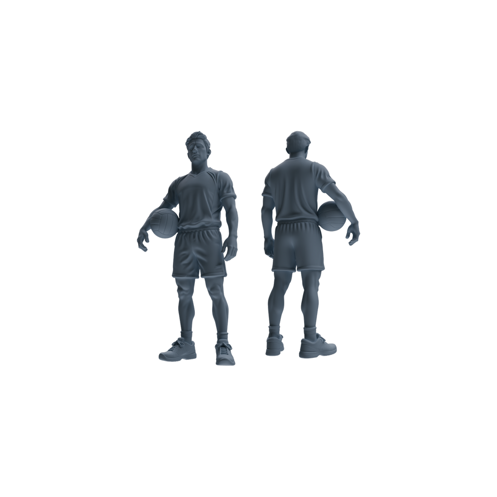 Detail view of MRY-SFW LYTR824 Male Volleyball Player Figure Modern Model 6 pcs Miniature Car Diorama Figures Scene Props Accessories Resin Model
