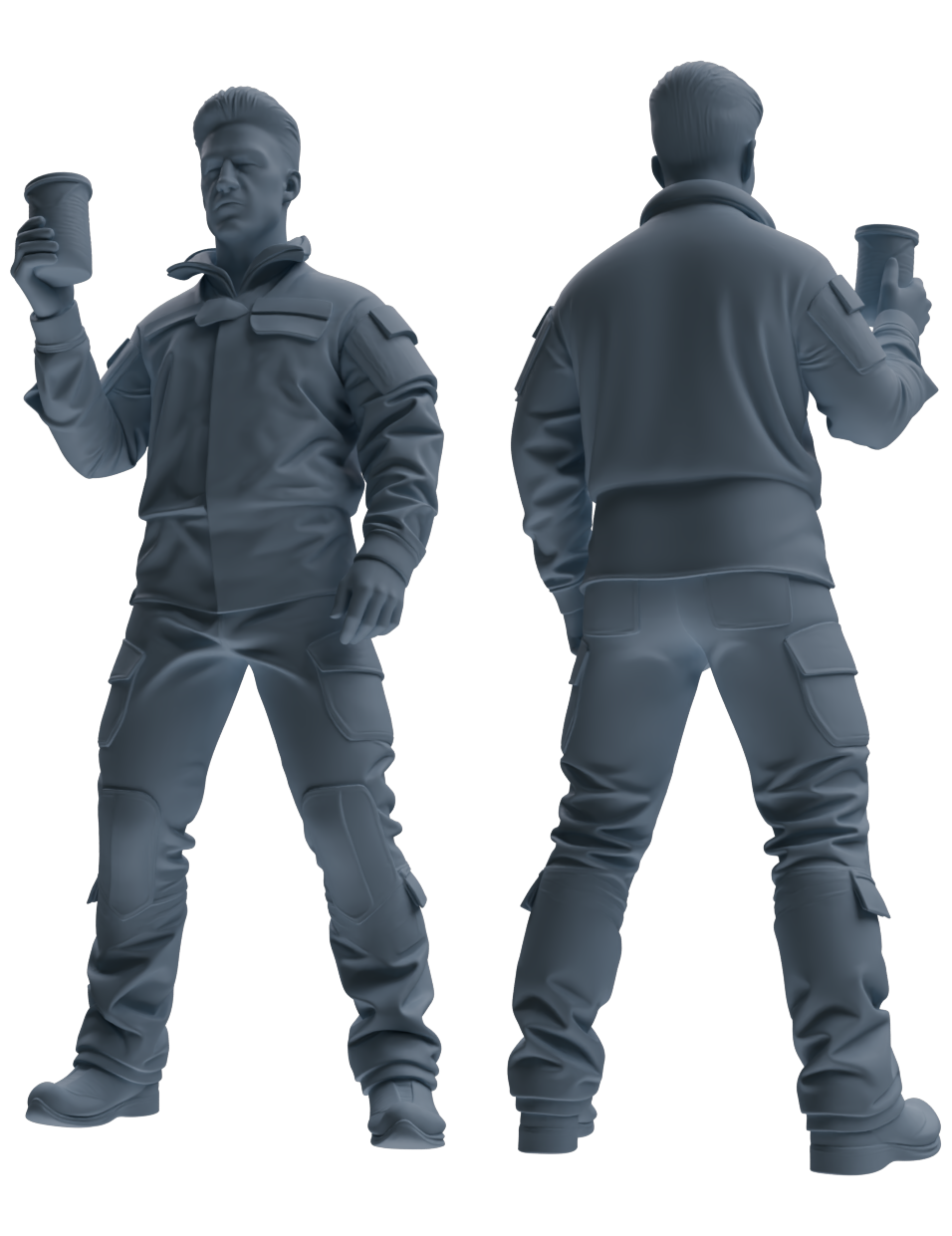 Detail view of MRY-SFW LYGR686 Modern U.S. Military Seven-Person Eating Group Model