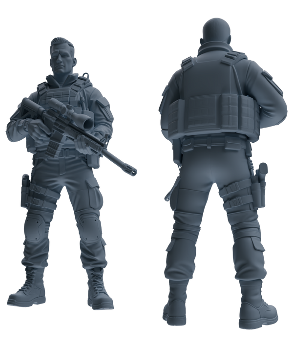 MRY-SFW SSTR176 Miniatures Soldier Model Kit Special Forces Soldier Modern Model 3 pcs