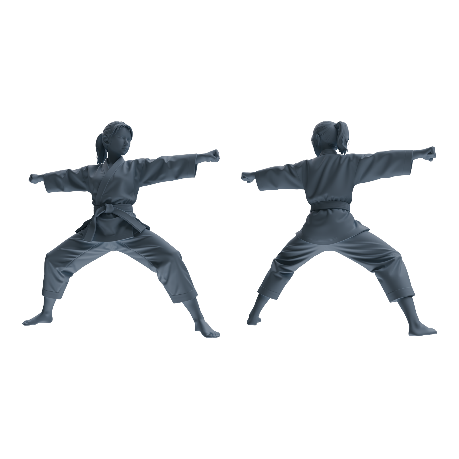 Detail view of MRY-SFW LYTR814 Karate Child Athlete Figure Modern Model 4 pcs Miniature Car Diorama Figures Scene Props Accessories Resin Model