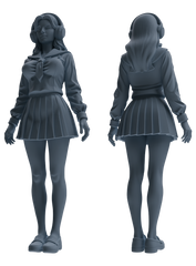 Detail view of MRY-SFW LYTR874 College Style Uniform Girl Modern Model 3 pcs Model