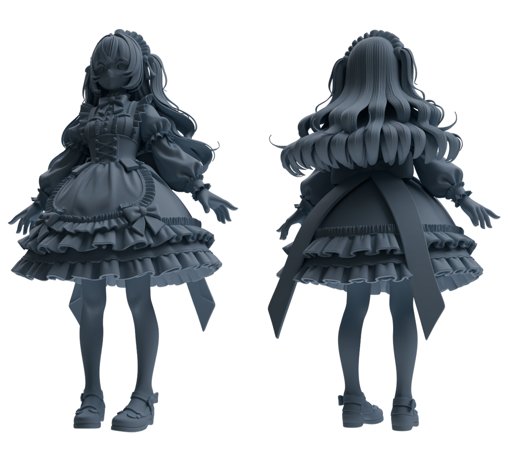 Detail view of MRY-SFW LYTR871 Lolita Girl Figure Modern Model 3 pcs Model