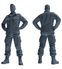 MRY-SFW SSTR195 Miniatures Soldier Model Kit Celebrating Soldier Pose Modern Model 4 pcs