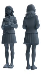 Detail view of MRY-SFW LYTR850 Blazer JK Uniform School Girl Figure Modern Model 4 pcs Miniature Car Diorama Figures Scene Props Accessories Resin Model