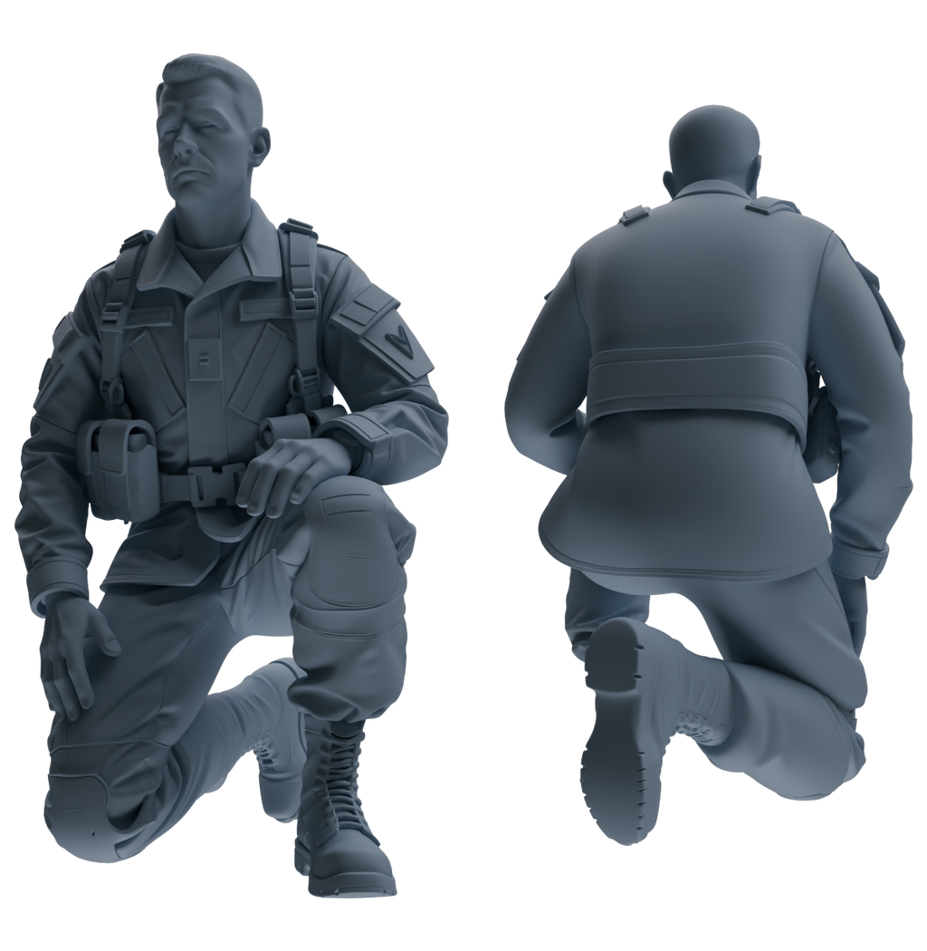 MRY-SFW SSTR186 Miniatures Soldier Model Kit Mine Clearance Engineer Soldier Pose Modern Model 3 pcs