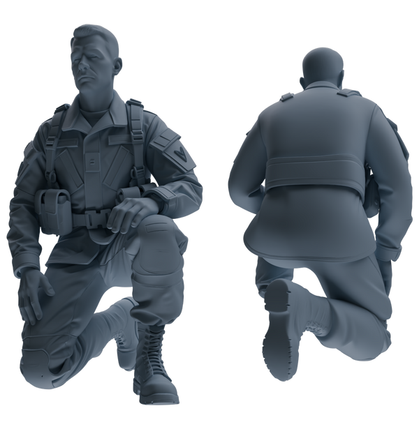 MRY-SFW SSTR186 Miniatures Soldier Model Kit Mine Clearance Engineer Soldier Pose Modern Model 3 pcs