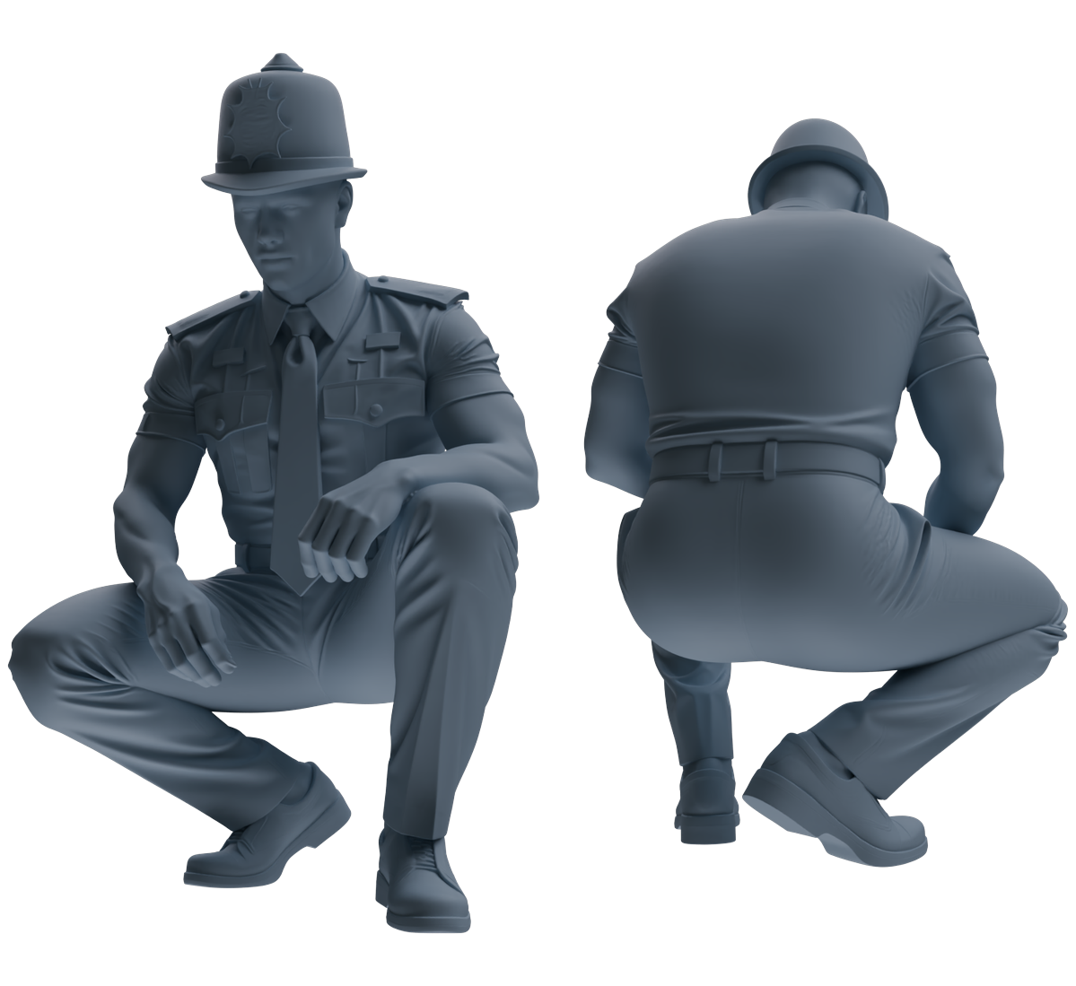 Detail view of MRY-SFW LYGR806 Modern British Police Six-Person Punishment Group Model