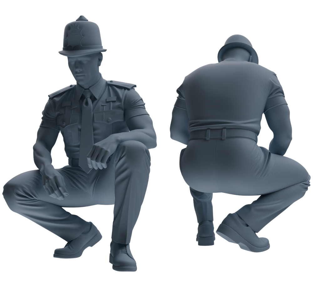 Detail view of MRY-SFW LYGR806 Modern British Police Six-Person Punishment Group Model