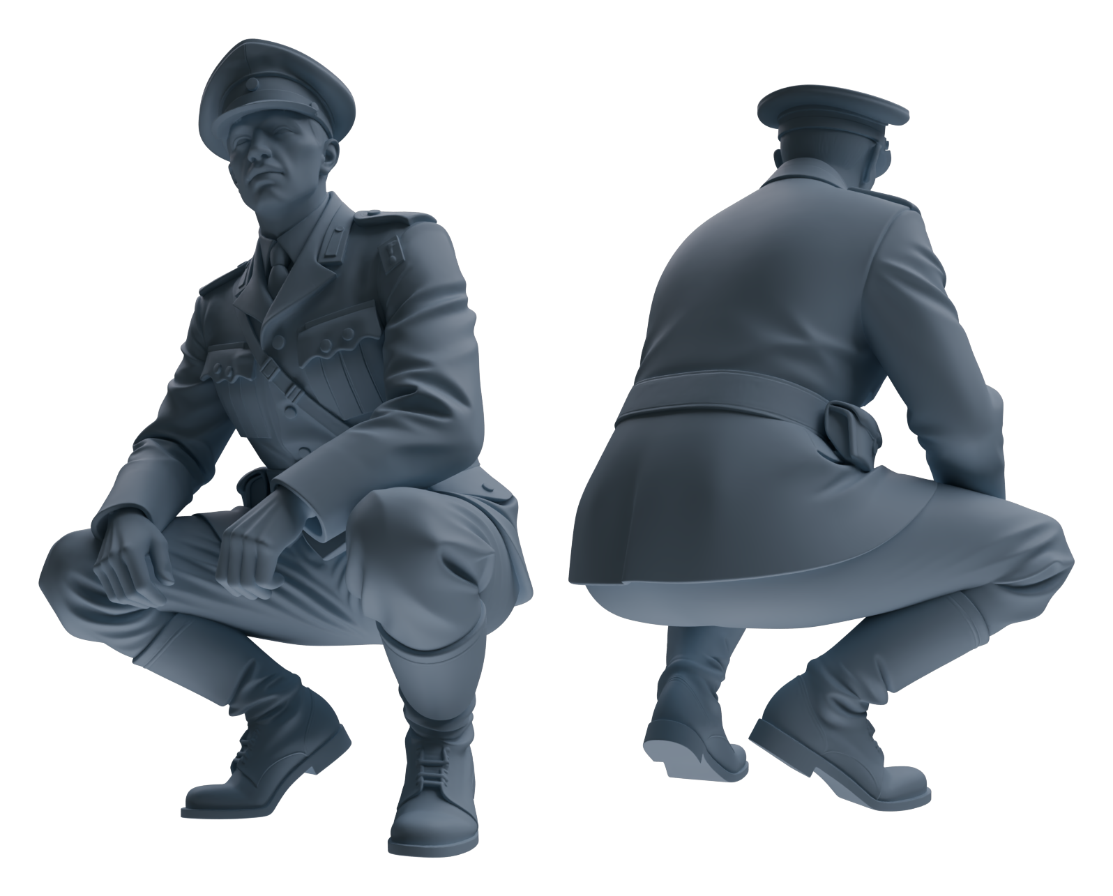 Detail view of MRY-SFW LYGR585 WWII French Army Seven-Person Daily Routine 3 Model