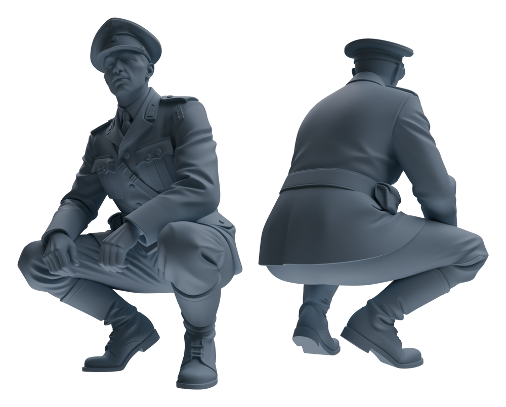 Detail view of MRY-SFW LYGR585 WWII French Army Seven-Person Daily Routine 3 Model