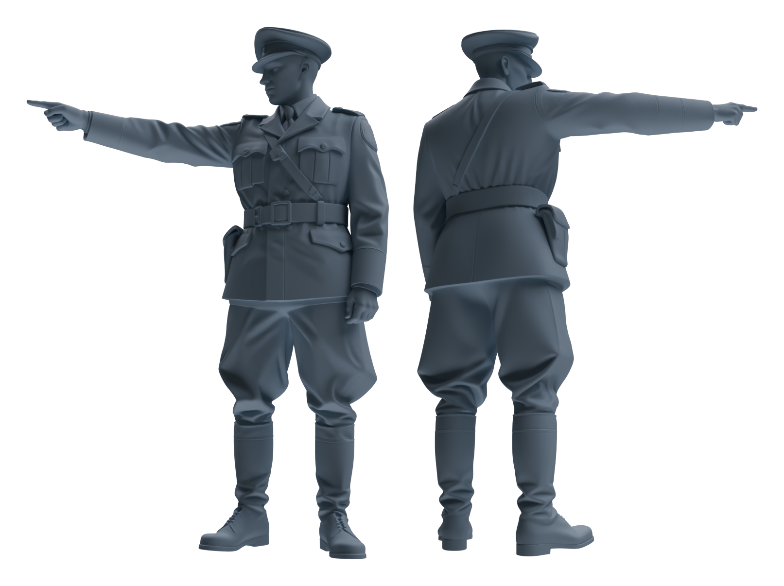 Detail view of MRY-SFW LYGR579 WWII French Army Six-Person Punishment Group Model
