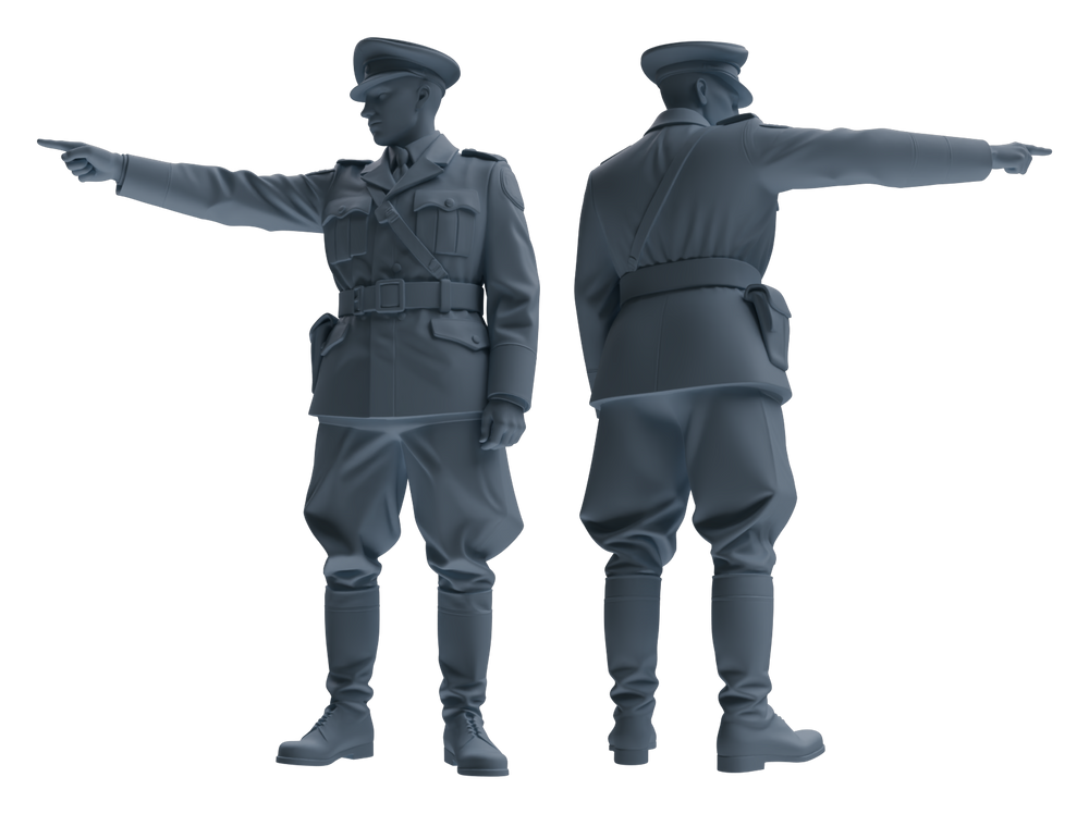 Detail view of MRY-SFW LYGR579 WWII French Army Six-Person Punishment Group Model