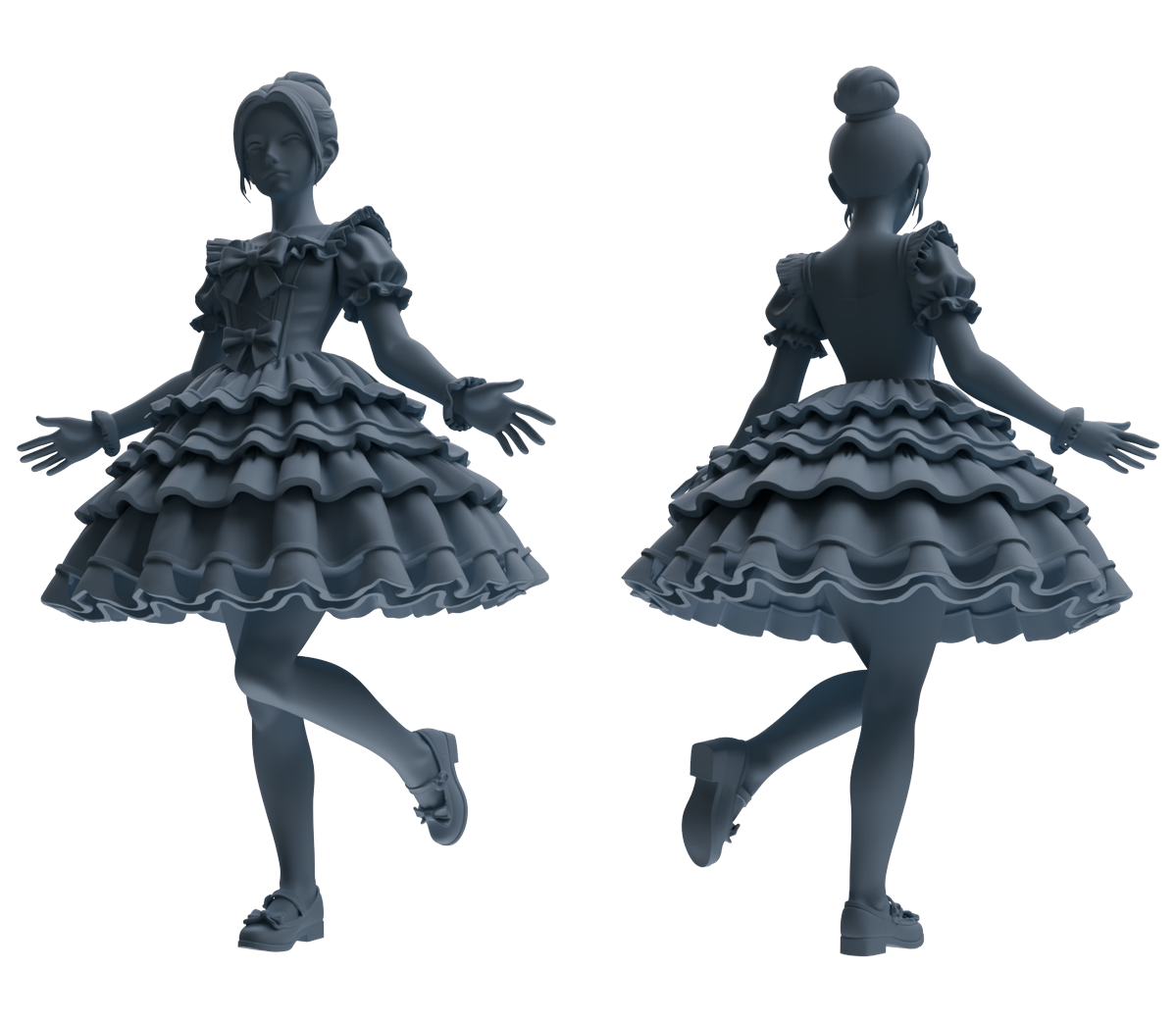 Detail view of MRY-SFW LYTR873 Lolita Girl Figure Modern Model 4 pcs Model