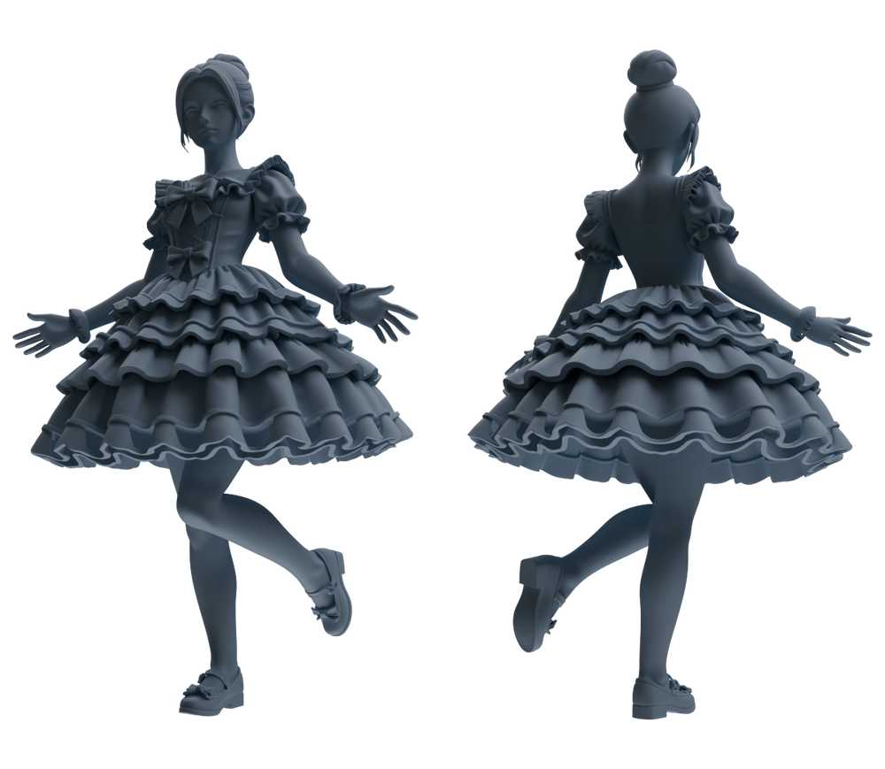 Detail view of MRY-SFW LYTR873 Lolita Girl Figure Modern Model 4 pcs Model
