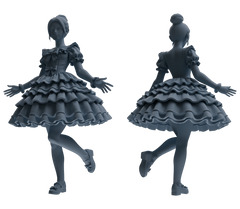 Detail view of MRY-SFW LYTR873 Lolita Girl Figure Modern Model 4 pcs Model