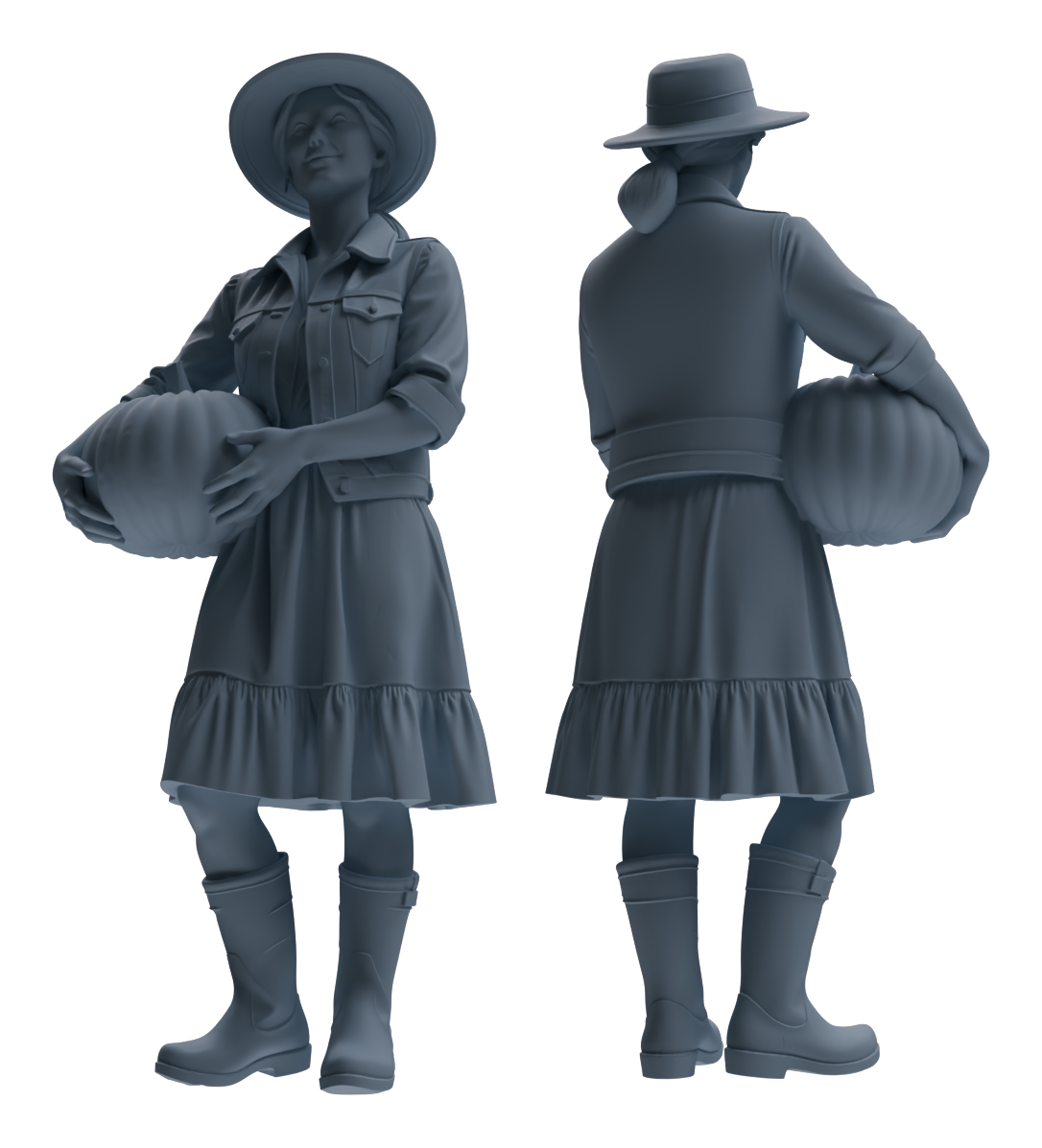Detail view of MRY-SFW LYTR908 Farm Harvest Character Modern Model 4 pcs Model