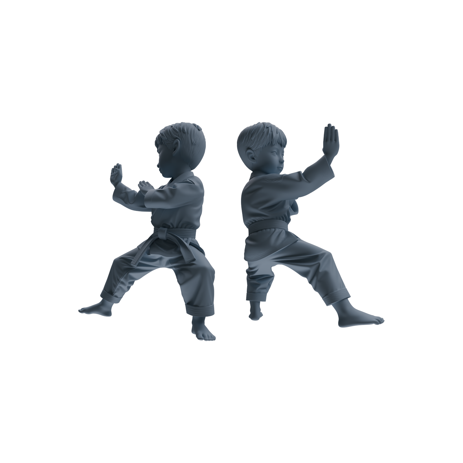 Detail view of MRY-SFW LYTR817 Cartoon Karate Child Figure Modern Model 3 pcs Miniature Car Diorama Figures Scene Props Accessories Resin Model
