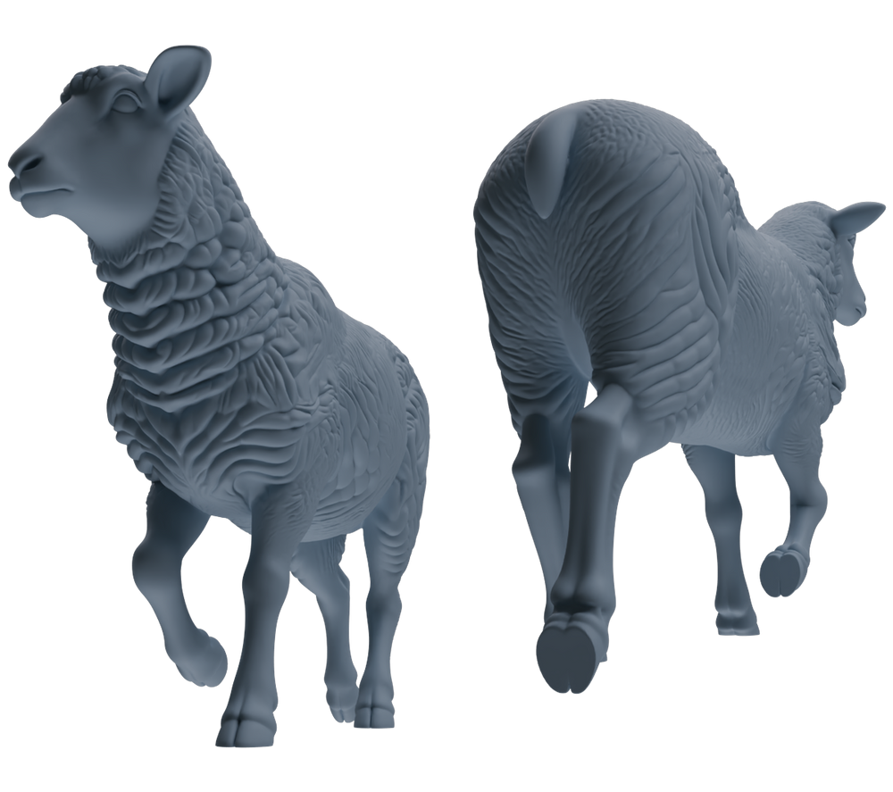 Detail view of MRY-SFW LYTR845 Farm Sheep Pose Model 4 pcs Miniature Car Diorama Figures Scene Props Accessories Resin Model