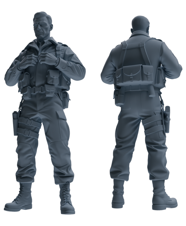 MRY-SFW SSTR209 Miniatures Soldier Model Kit WWII Gas Mask Soldier Pose Modern Model 4 pcs