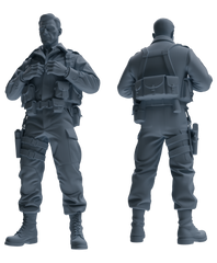 MRY-SFW SSTR209 Miniatures Soldier Model Kit WWII Gas Mask Soldier Pose Modern Model 4 pcs