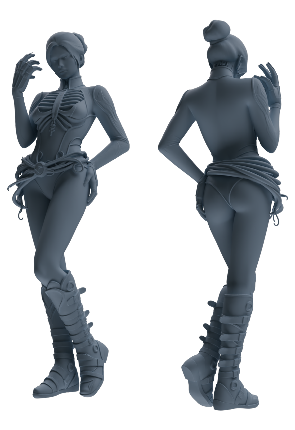 Detail view of MRY-SFW LYTR855 Cyberpunk Girl Figure Modern Model 3 pcs Miniature Car Diorama Figures Scene Props Accessories Resin Model