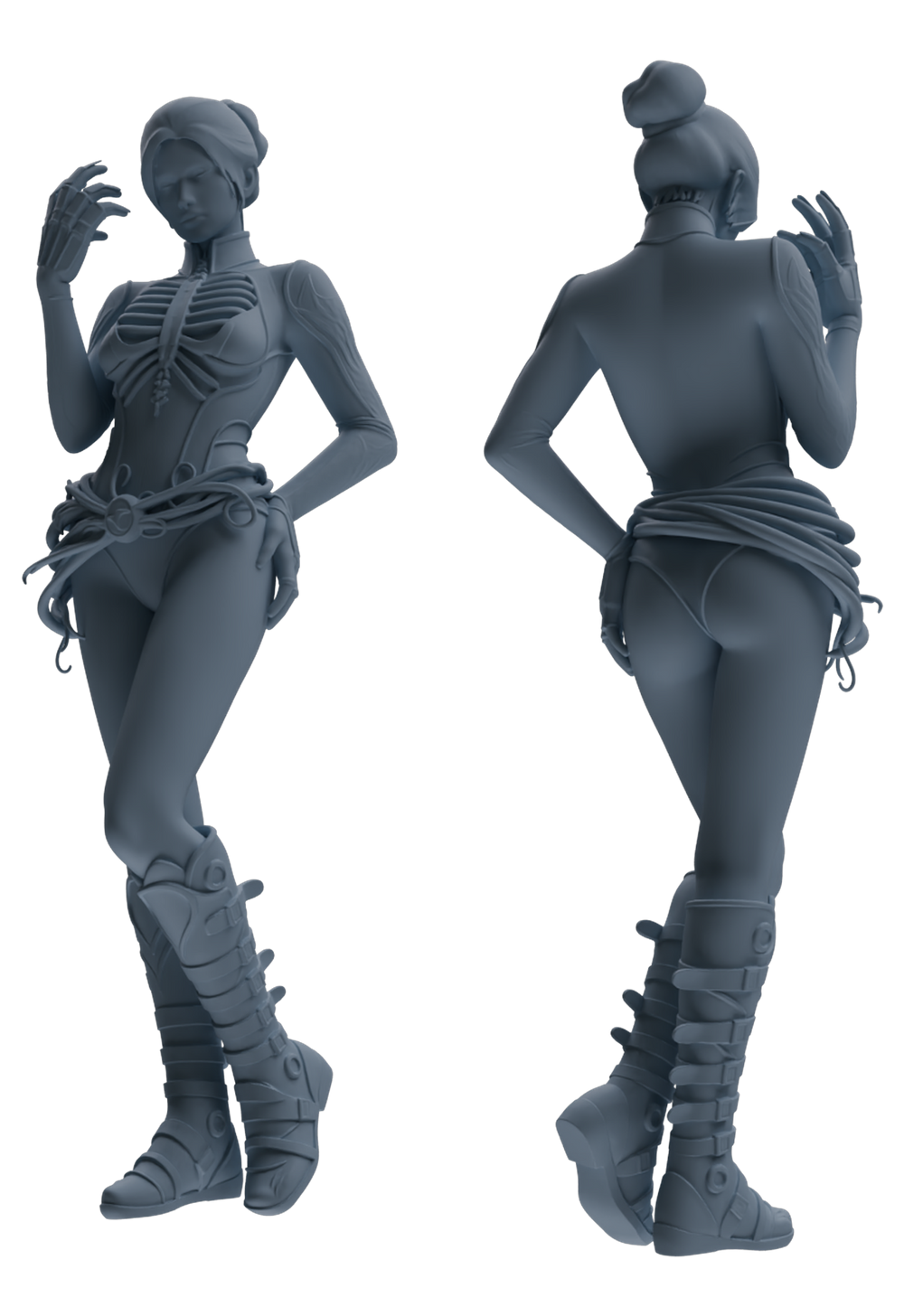 Detail view of MRY-SFW LYTR855 Cyberpunk Girl Figure Modern Model 3 pcs Miniature Car Diorama Figures Scene Props Accessories Resin Model
