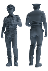 Detail view of MRY-SFW LYGR767 Modern Hong Kong Police Six-Person Daily Routine 2 Model