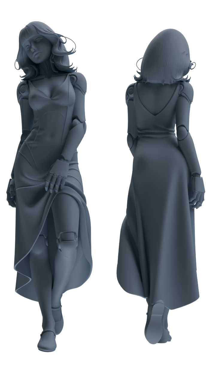 Detail view of MRY-SFW LYTR878 Sci-Fi Modified Woman Figure Modern Model 4 pcs Model