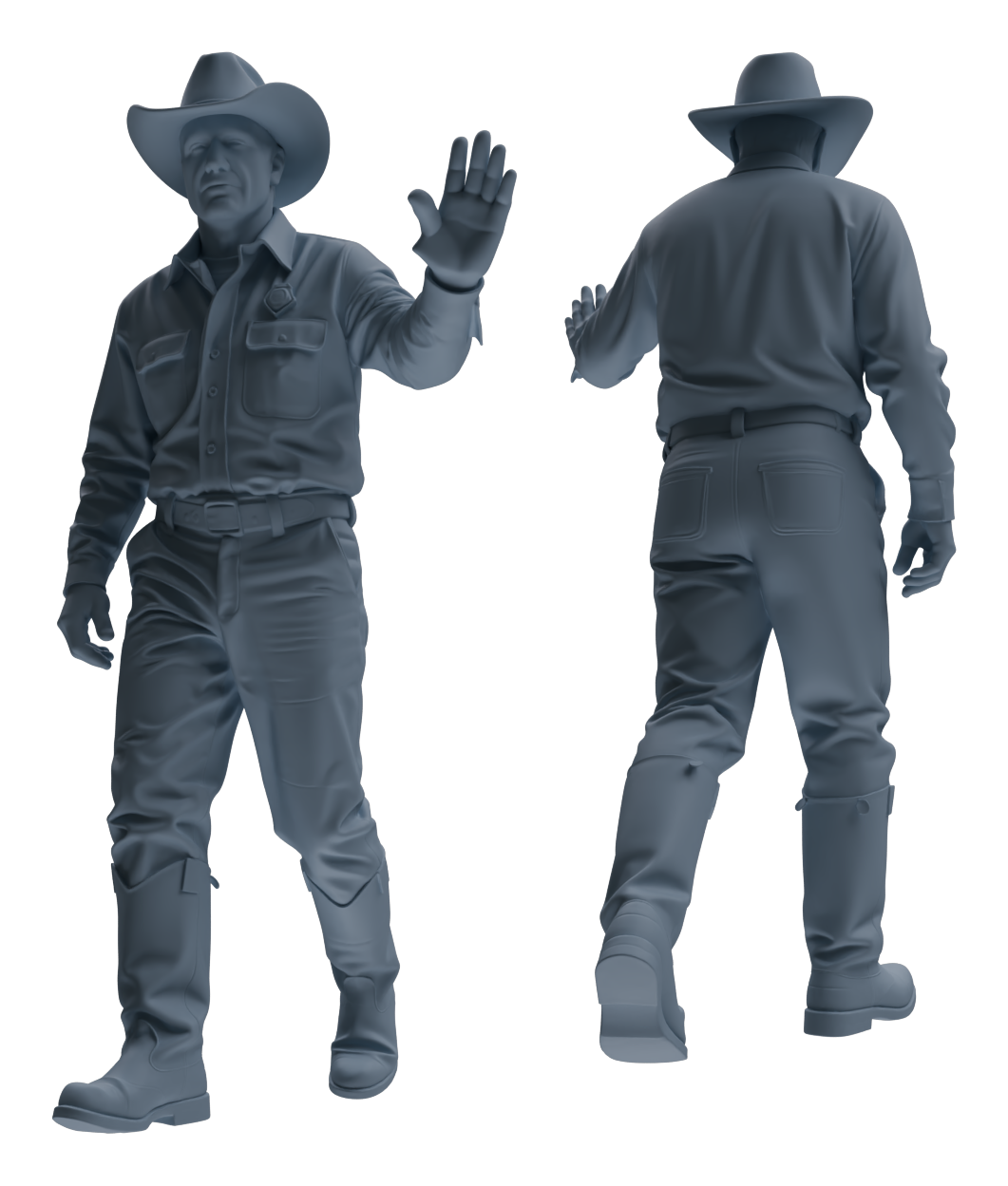 Detail view of MRY-SFW LYTR900 Multi-pose Cowboy Man Modern Model 4 pcs Model