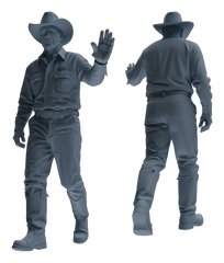 Detail view of MRY-SFW LYTR900 Multi-pose Cowboy Man Modern Model 4 pcs Model