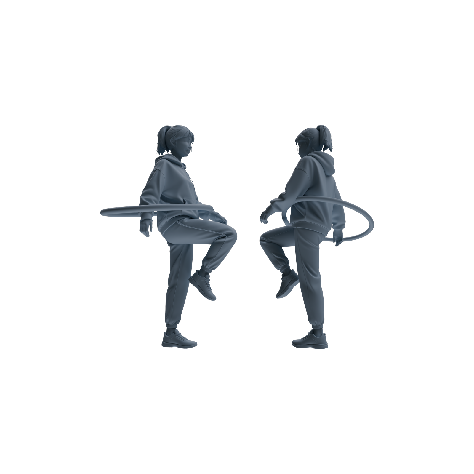Detail view of MRY-SFW LYTR792 Female Hula Hoop Figure Modern Model 3 pcs Miniature Car Diorama Figures Scene Props Accessories Resin Model